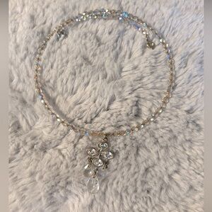Vintage Carolee Choker Crystals silver accents expandable